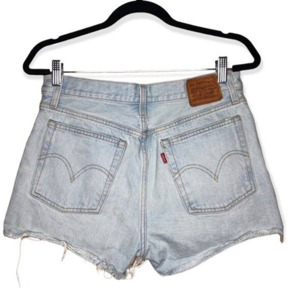 Levi's Wedgie Light Wash Cut Off Jean Shorts Fray Hem Awesome Street - Picture 1 of 12